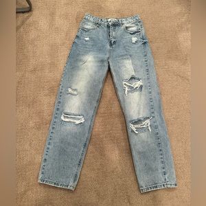 gray bandit medium wash jeans, size 27